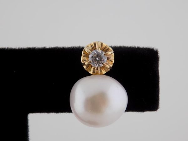Pendientes con perlas y brillantes - Imagen 2