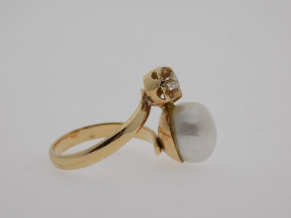 Anillo con perlas y brillantes - Imagen 2