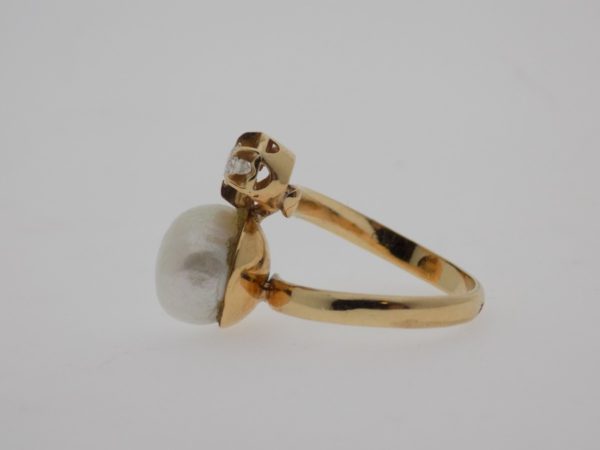 Anillo con perlas y brillantes - Imagen 3