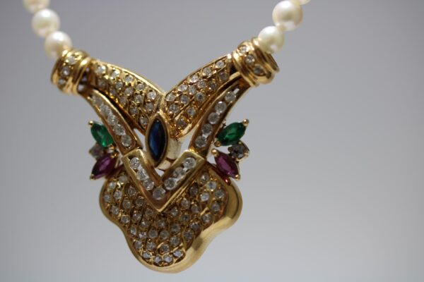 Gargantilla de perlas con colgante oro 18K - Imagen 4