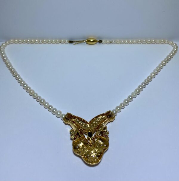Gargantilla de perlas con colgante oro 18K - Imagen 8