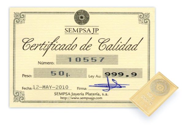 Lingotes de oro 50 gramos OroCredit